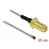 Coaxkabel DeLOCK 90398 0,35 m SMA MHF zwart goud grijs