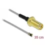 Coaxkabel DeLOCK 90398 0,35 m SMA MHF zwart goud grijs