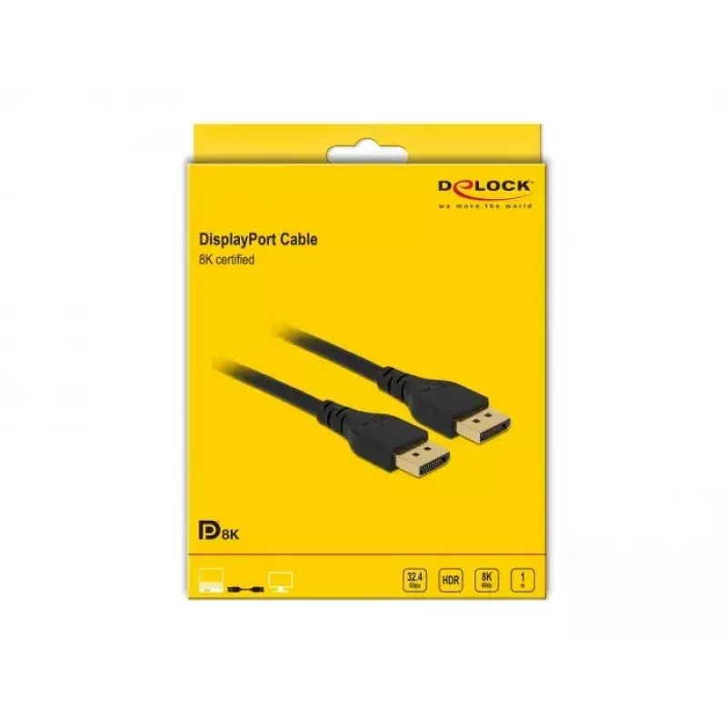 DisplayPort-kabel DeLOCK 85909 8K 60 Hz 1 m