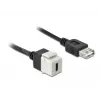 Keystone-module DeLOCK 86391 USB C plat zwart wit