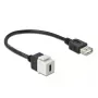 Keystone-module DeLOCK 86391 USB C plat zwart wit