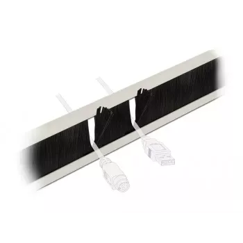 Kabelmanagement-paneel DeLOCK 19 inch kabelmanagement-borstelstrip gereedschapsloos 1U grijs