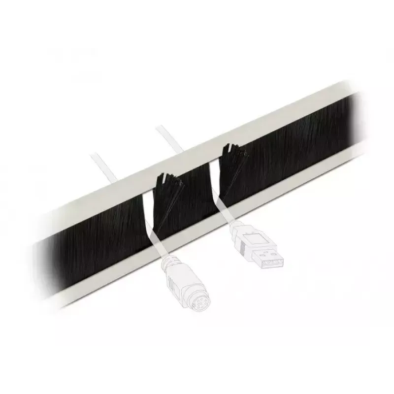 Kabelmanagement-paneel DeLOCK 19 inch kabelmanagement-borstelstrip gereedschapsloos 1U grijs
