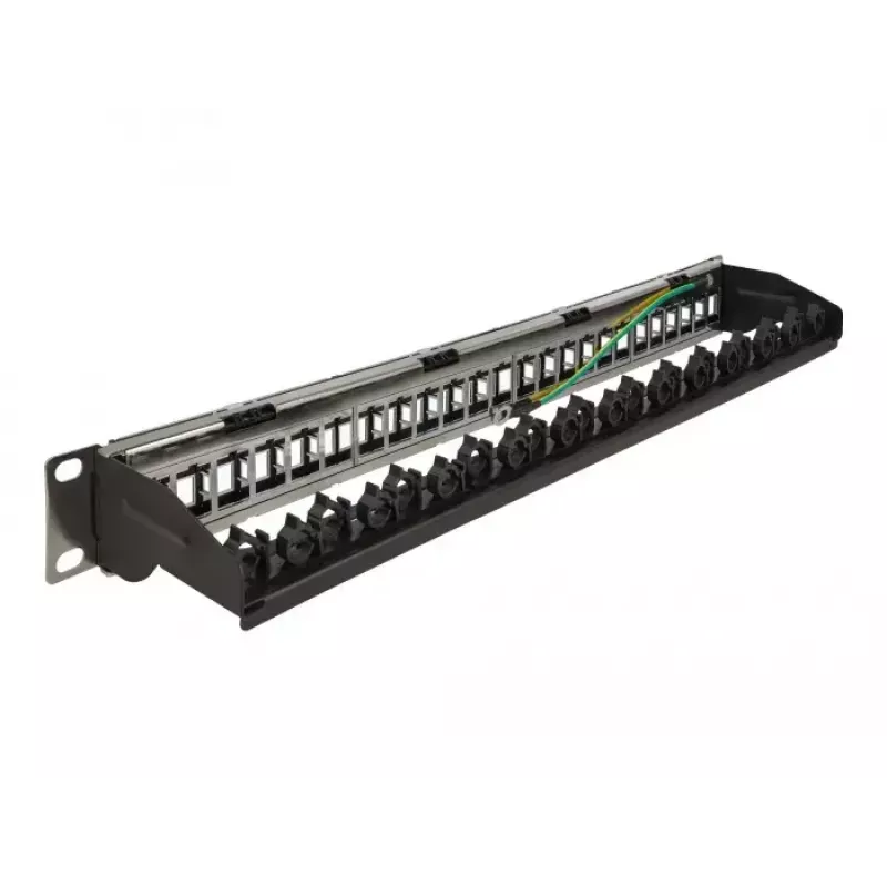 Patchpaneel DeLOCK 19 inch 24 poorten met kabelgeleidingsrail