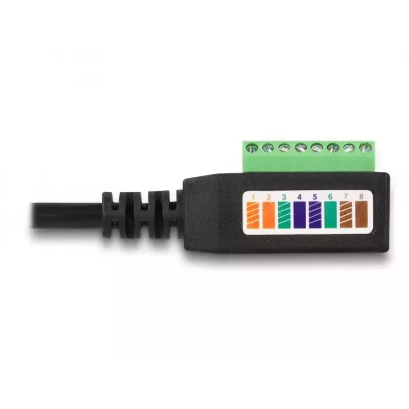 DeLOCK RJ45-kabel Cat.5e-stekker naar klemmenstrookadapter 21,5 cm