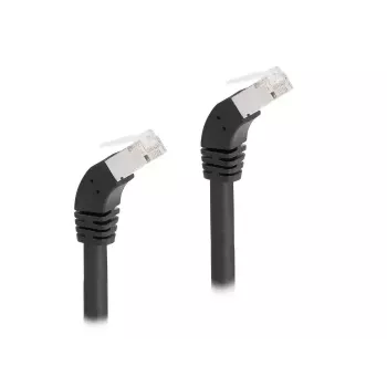 DeLOCK RJ45-netwerkkabel Cat.6A S/FTP 45° naar beneden afgeschuind 1 m zwart