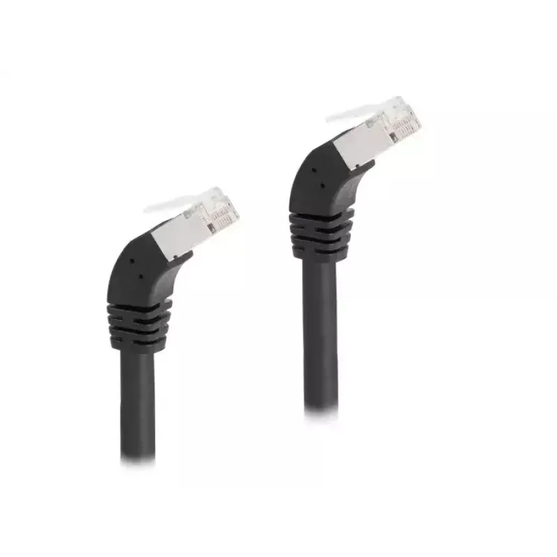 DeLOCK RJ45-netwerkkabel Cat.6A S/FTP 45° naar beneden afgeschuind 1 m zwart