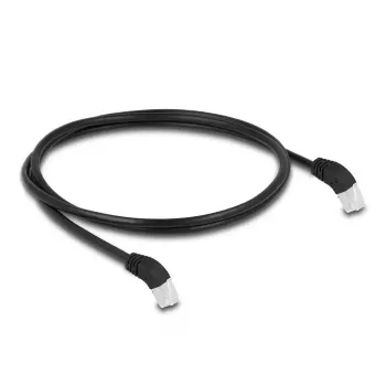DeLOCK RJ45-netwerkkabel Cat.6A S/FTP 45° naar beneden afgeschuind 1 m zwart