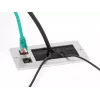 DeLOCK kabeldoorvoer met borstel en 2 x RJ45 Keystone-module Cat.6 aluminium