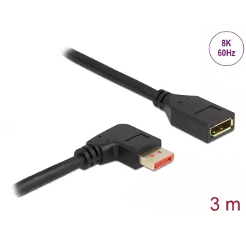 DisplayPort-verlengkabel DeLOCK 87079 3 m 8K 60 Hz afgeschuind