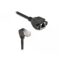 DeLOCK netwerk-verlengkabel S/FTP RJ45 90° afgeschuind naar RJ45 Cat.6A 3m zwart
