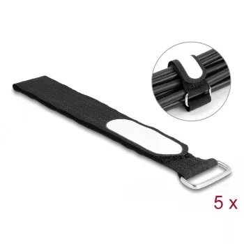Kabelbinder-bevestiging DeLOCK 19608 klittenband 305x25mm zwart 5 stuks