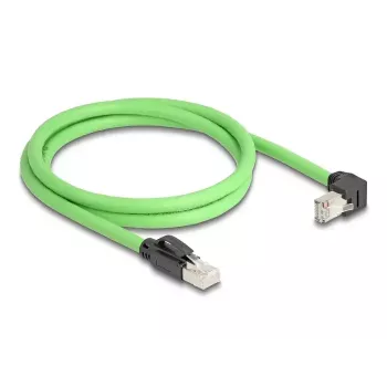 Netwerkkabel DeLOCK RJ45 Cat.6A stekker naar stekker haaks 1m groen