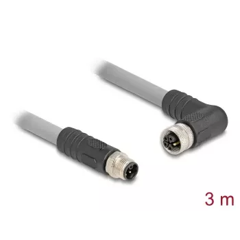 DeLOCK sensor-/actorkabel 3 m RST M12 grijs 80544