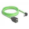 Netwerkkabel DeLOCK RJ45 Cat.6A stekker haaks omhoog naar bus 2m groen