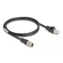 Netwerkkabel DeLOCK M12-kabel X-gecodeerd 8-polig stekker naar RJ45-stekker Cat5e 1 m zwart