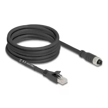 Netwerkkabel DeLOCK 80594 M12 naar RJ-45 Cat5e 5m zwart
