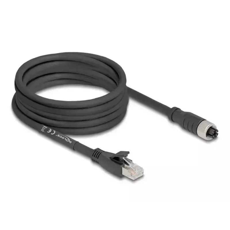 Netwerkkabel DeLOCK 80594 M12 naar RJ-45 Cat5e 5m zwart