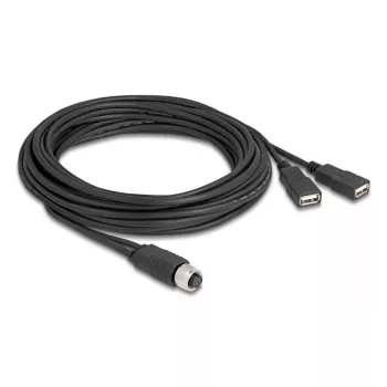 DeLOCK sensor-/actorkabel 5 m M12 2 x USB Type-A zwart 60652