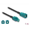 Coaxkabel DELOCK 90679 — HSD Z naar HSD Z, 1 m, zwart/blauw
