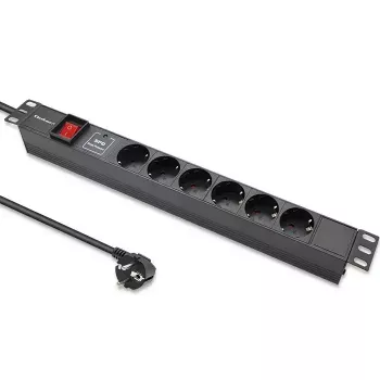 Stekkerdoos voor RACK 19 1U QOLTEC PDU 16A 6xSCHUKO 1,8m