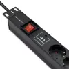 Stekkerdoos voor RACK 19 1U QOLTEC PDU 16A 6xSCHUKO 1,8m