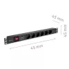 Stekkerdoos voor RACK 19 1U QOLTEC PDU 16A 6xSCHUKO 1,8m