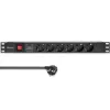 Stekkerdoos voor RACK 19 1U QOLTEC PDU 16A 6xSCHUKO 1,8m