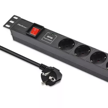 Stekkerdoos voor RACK 19 1U QOLTEC PDU 16A 6xSCHUKO 1,8m