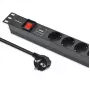 Stekkerdoos voor RACK 19 1U QOLTEC PDU 16A 6xSCHUKO 1,8m