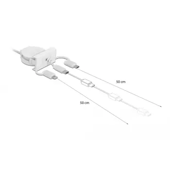 DeLOCK Easy 45 module USB 2.0 3-in-1 intrekbare kabel 0,5 m