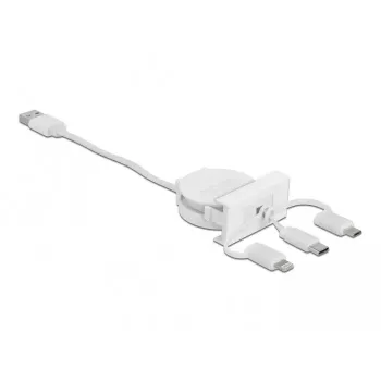 DeLOCK Easy 45 module USB 2.0 3-in-1 intrekbare kabel 0,5 m