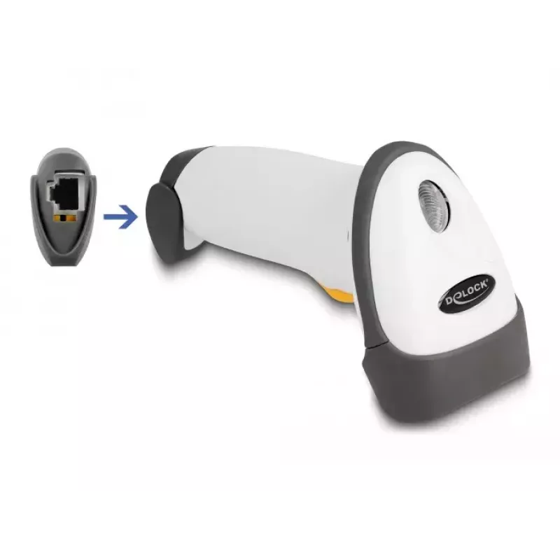 DeLOCK USB-barcodescanner 1D laser lichtgrijs handheld bedraad RJ-50
