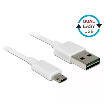 USB-kabel DeLOCK 84806 USB 2.0 0,5 m USB A Micro-USB B wit