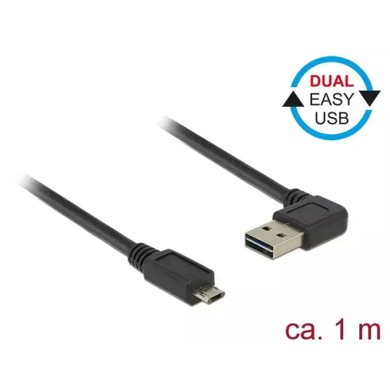 USB-kabel DeLOCK 85165 USB 2.0 1m USB A Micro-USB B zwart