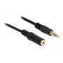 Audiokabel 3,5mm M-F DeLOCK 83764 1m zwart