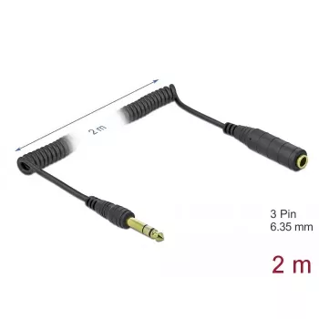 Audiokabel DeLOCK 85938 2m 6,35mm zwart