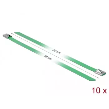 Kabelbinder DeLOCK 18808 staal groen 10 stuks