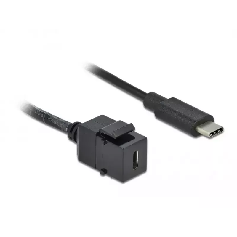 Keystone-module DeLOCK 86398 plat zwart USB-C