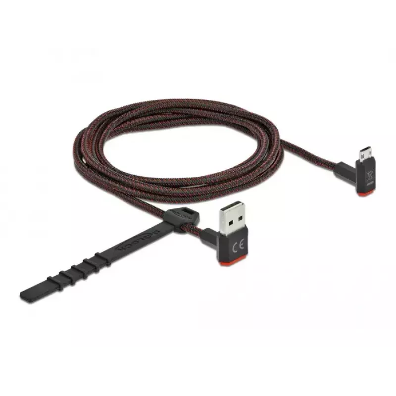USB-kabel DeLOCK EASY-USB 2.0 Type-A naar Micro-B stekker 2 m zwart