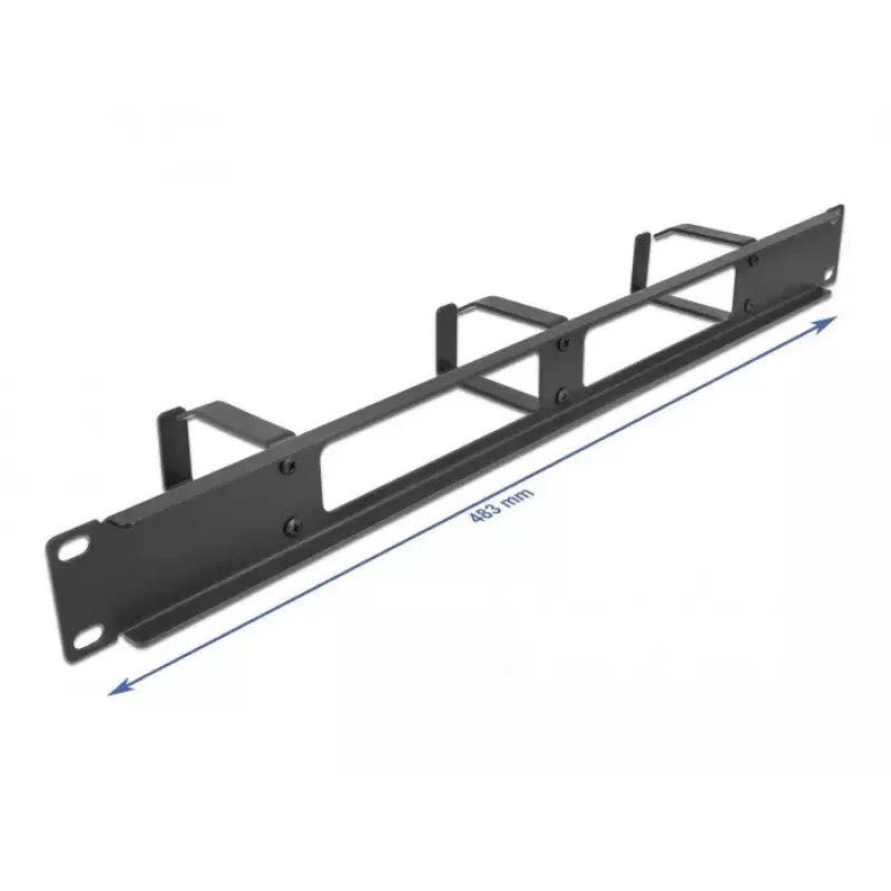 Kabelmanagementpaneel DeLOCK 19 inch 66657 zwart 1U met 2 openingen en 3 haken