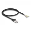 DeLOCK kabel RJ50 stekker naar open kabeleinden S/FTP 0,5 m zwart