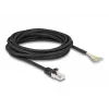 DeLOCK kabel RJ50-stekker naar open kabeleinden S/FTP 5 m zwart