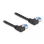 Netwerkkabel DeLOCK RJ45 Cat.6A S/FTP haaks links 0,5 m zwart