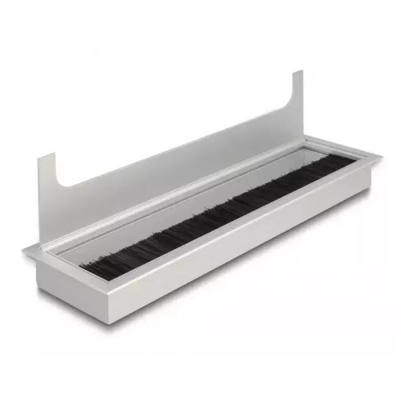 Kabeldoorvoer DELOCK 66862 voor tafel, zilver, 80×280×28 mm