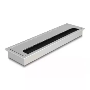 Kabeldoorvoer DELOCK 66862 voor tafel, zilver, 80×280×28 mm