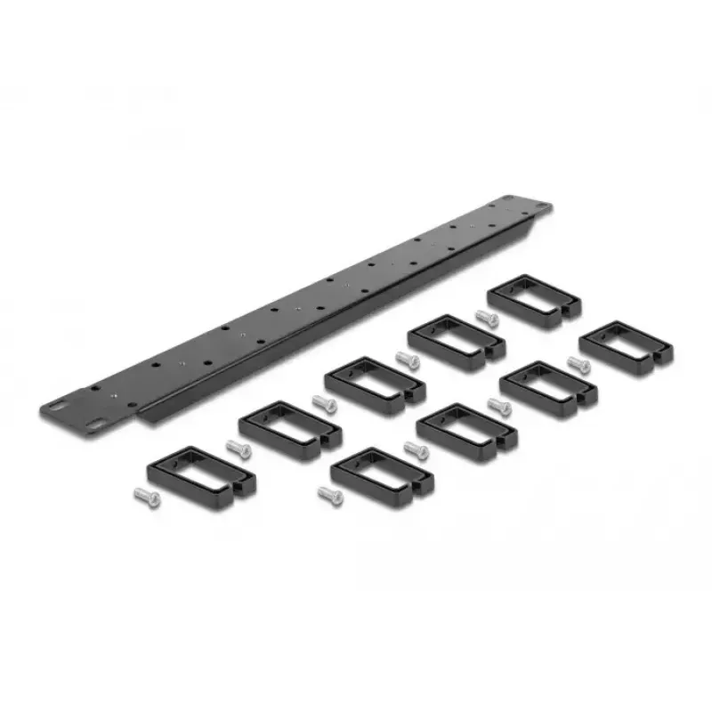 Kabelmanagementpaneel DeLOCK 19 inch 1U zwart met 9 haken