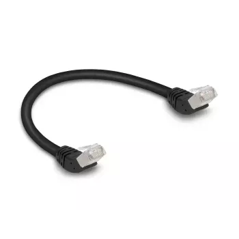 Netwerkkabel DeLOCK RJ45 Cat.6A S/FTP 45° haaks 0,25 m zwart