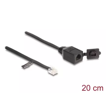 DeLOCK kabel RJ12-stekker naar RJ12-bus 20 cm zwart