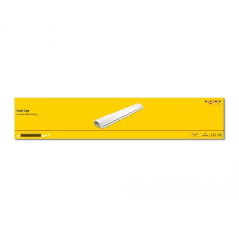 Kabelgoot DeLOCK 20885 ondertafelmontage 63 x 28 mm wit 2 stuks